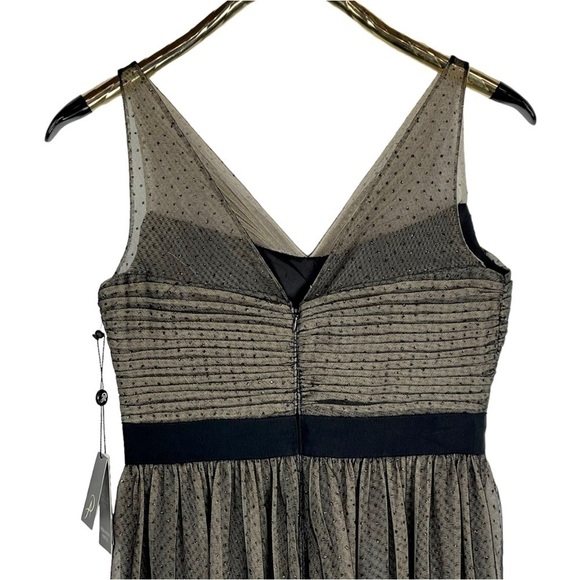 ADRIANNA PAPELL AP1E202268 HIGH LOW GLITTER PIN DOT RUCHED COCKTAIL DRESS - Picture 7 of 16